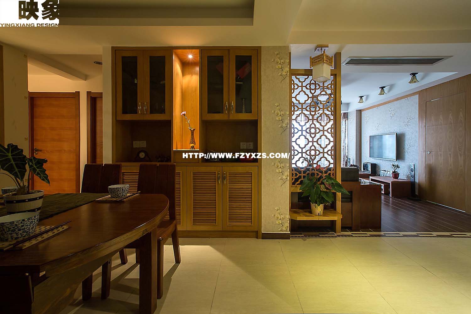 福州三室一厅中式古典棕色装修效果图 福州三室一厅中式古典棕色装修效果图 2013图片