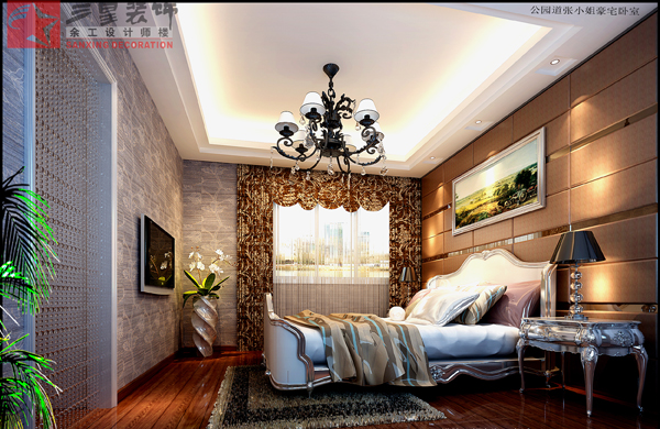 福州卧室三室二厅美式风格棕色装修效果图，卧室三室二厅美式风格棕色装修效果图2013图片