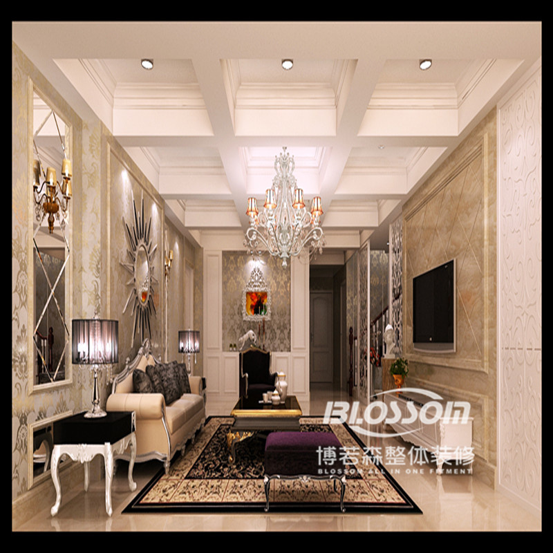 福州客厅五室三厅以上欧式现代白色装修效果图 福州客厅五室三厅以上欧式现代白色装修效果图 2013图片
