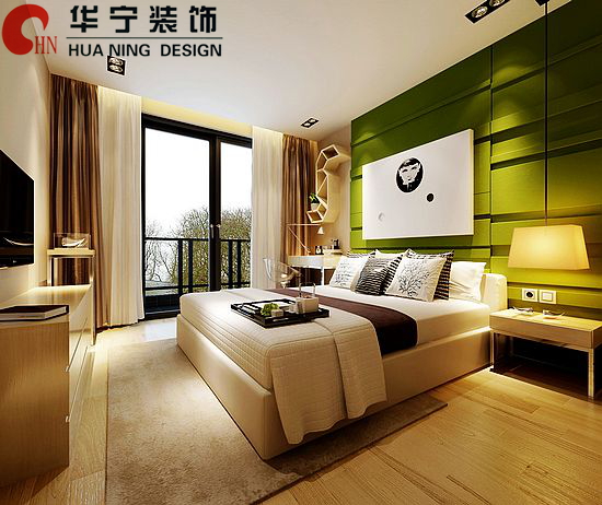 福州卧室三室一厅自然优雅绿色装修效果图，卧室三室一厅自然优雅绿色装修效果图2013图片